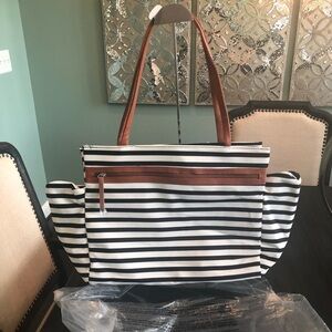 DSW striped Canvas Bag